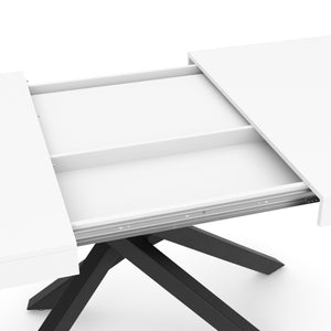 Esstisch ausziehbar LUCIANO 140/220 x 90 cm weiss/schwarz