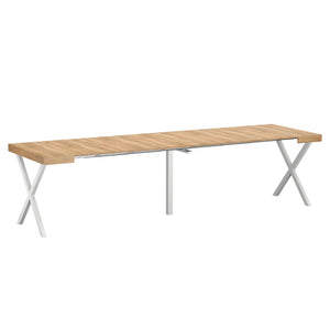 Esstisch ausziehbar MADRID 58/302 x 90 cm natur/weiss