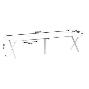 Esstisch ausziehbar MADRID 58/302 x 90 cm natur/weiss