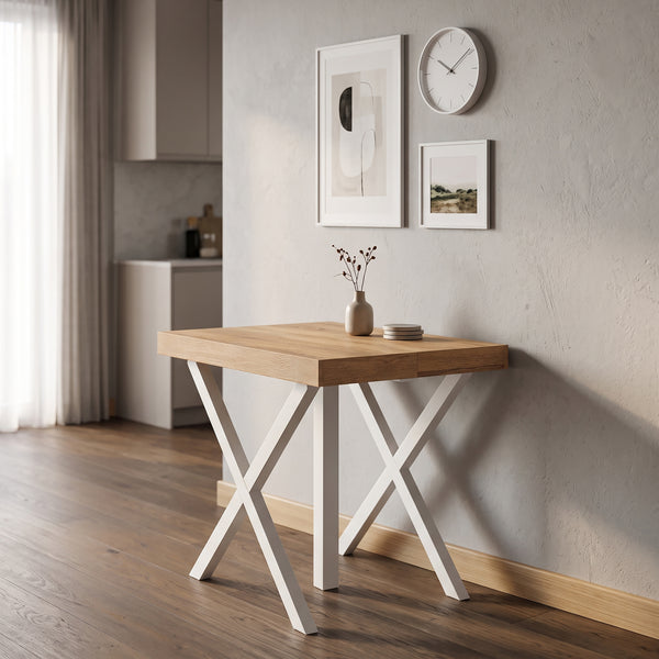 Esstisch ausziehbar MADRID 58/302 x 90 cm natur/weiss