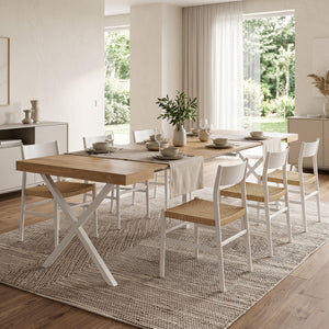 Esstisch ausziehbar MADRID 58/302 x 90 cm natur/weiss