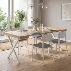 Esstisch ausziehbar MADRID 58/302 x 90 cm natur/weiss