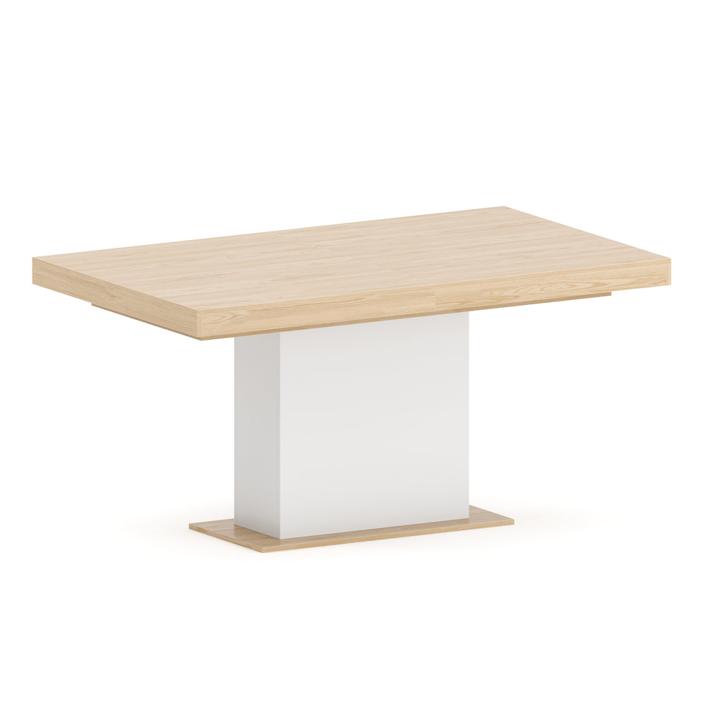 Table de salle à manger extensible RAVI 150/200 x 90 cm marron/blanc