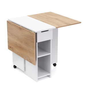 Esstisch klappbar CHARM 120 x 72 cm weiss/hellbraun