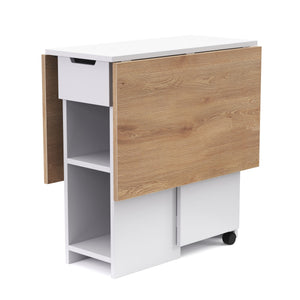 Esstisch klappbar CHARM 120 x 72 cm weiss/hellbraun