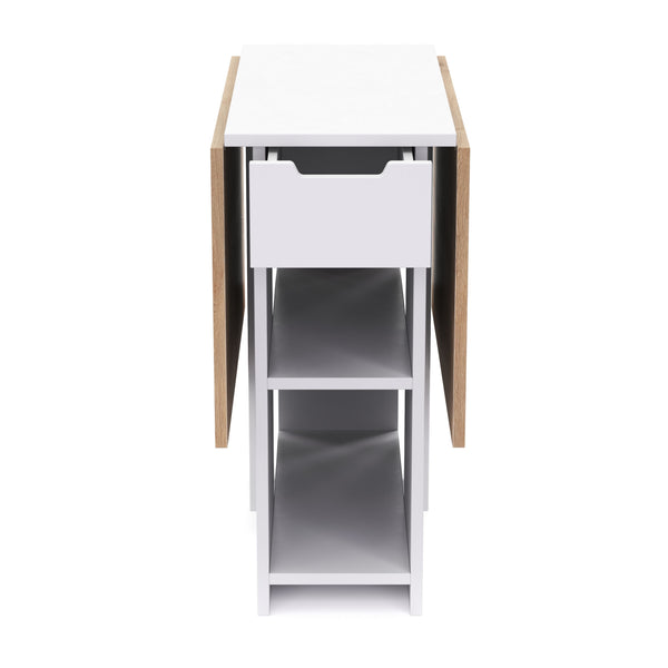 Esstisch klappbar CHARM 120 x 72 cm weiss/hellbraun