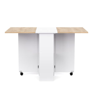Esstisch klappbar CHARM 120 x 72 cm weiss/hellbraun