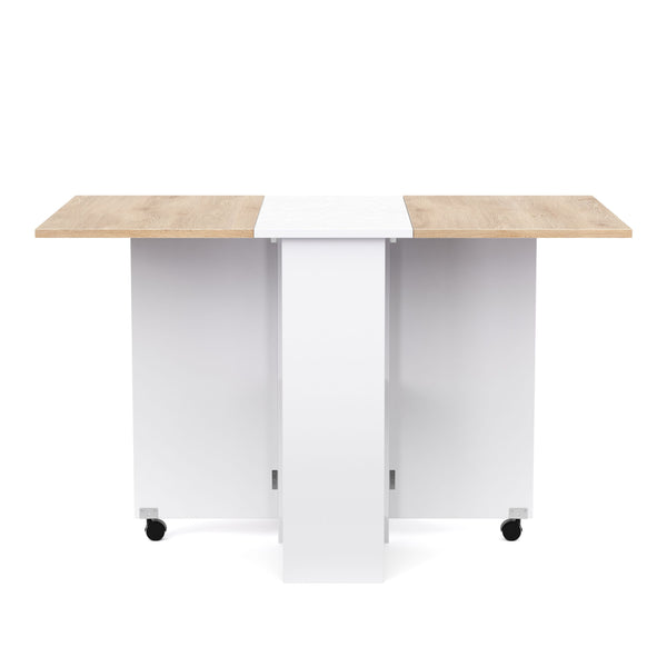 Esstisch klappbar CHARM 120 x 72 cm weiss/hellbraun