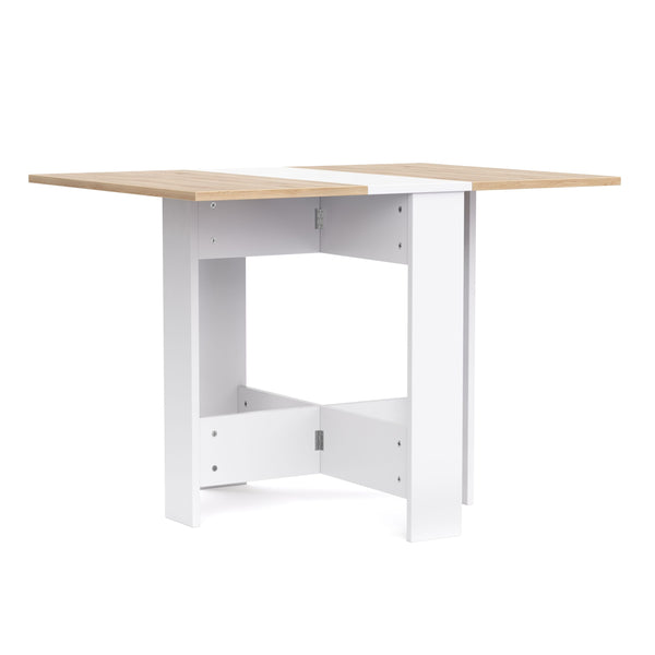Esstisch klappbar MINIMAL 103 x 76 cm weiss/hellbraun