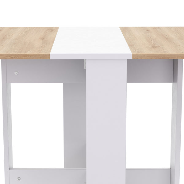 Esstisch klappbar MINIMAL 103 x 76 cm weiss/hellbraun