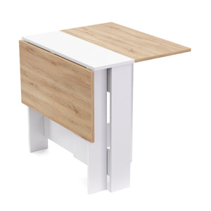 Esstisch klappbar MINIMAL 103 x 76 cm weiss/hellbraun