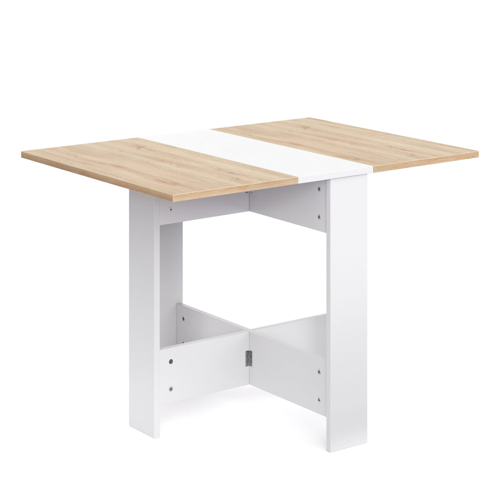 Tavolo da pranzo pieghevole MINIMAL 103 x 76 cm bianco/marrone chiaro