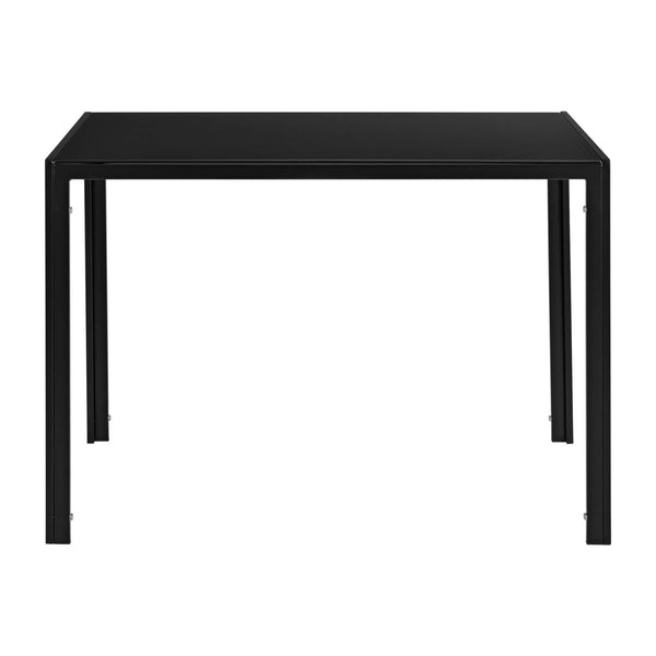 Esstisch mit 4 Stühlen Stathelle 105x60x75 cm Schwarz Glasplatte