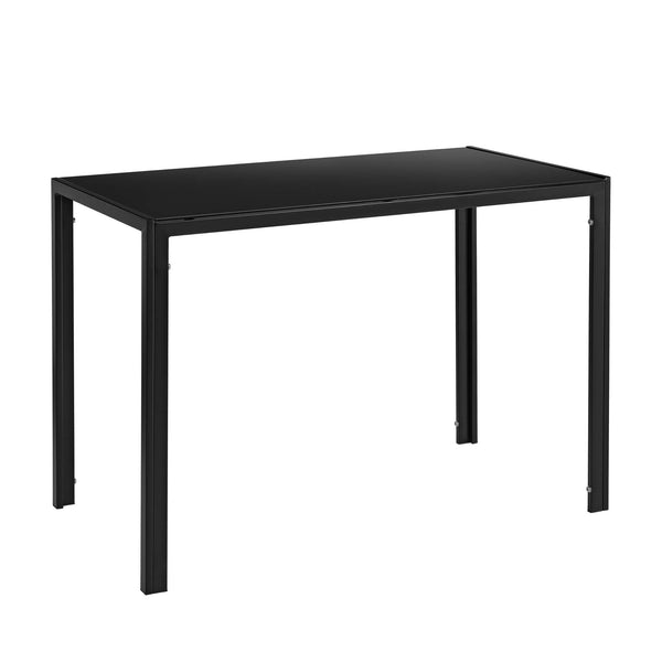 Esstisch mit 4 Stühlen Stathelle 105x60x75 cm Schwarz Glasplatte