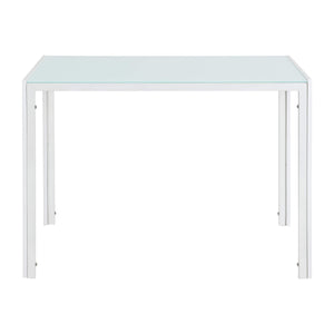 Esstisch mit 4 Stühlen Stathelle 105x60x75 cm Weiss Glasplatte