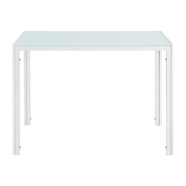 Esstisch mit 4 Stühlen Stathelle 105x60x75 cm Weiss Glasplatte