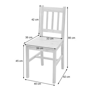 Esszimmer-Set Sitzgruppe Esszimmergruppe, Massiv-Holz Landhaus 110cm ~ weiss