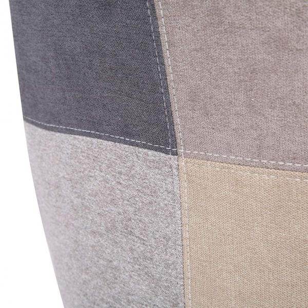 Esszimmerstuhl Holz & Leinen Lisa grau-khaki Patchwork