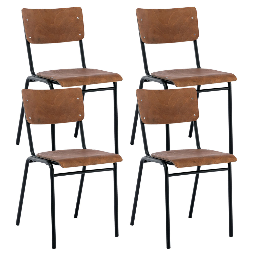 Chaise de salle à manger AKITO noyer, lot de 4