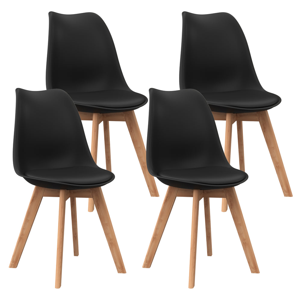 Ensemble de 4 chaises de salle à manger AMELIA, noires