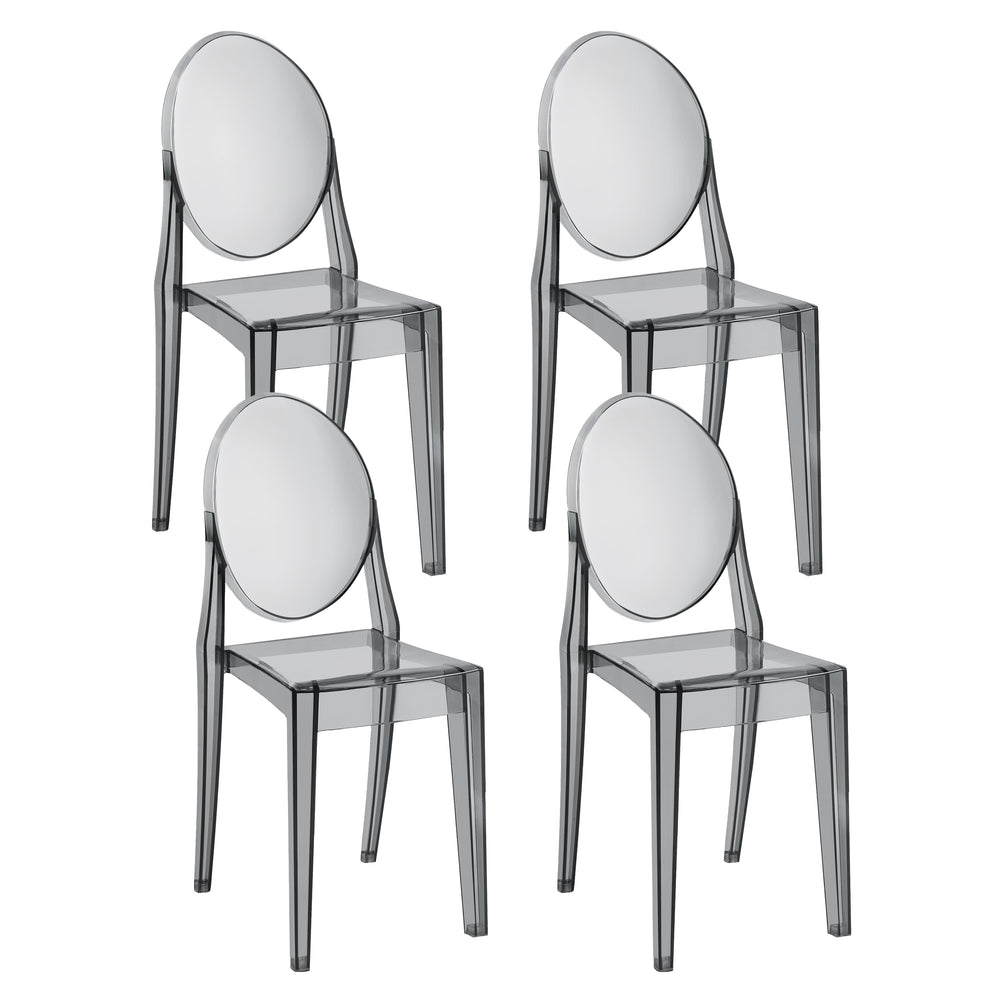Esszimmerstuhl AURALIS 4er Set transparent/schwarz