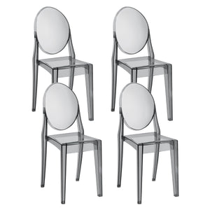 Esszimmerstuhl AURALIS 4er Set transparent/schwarz