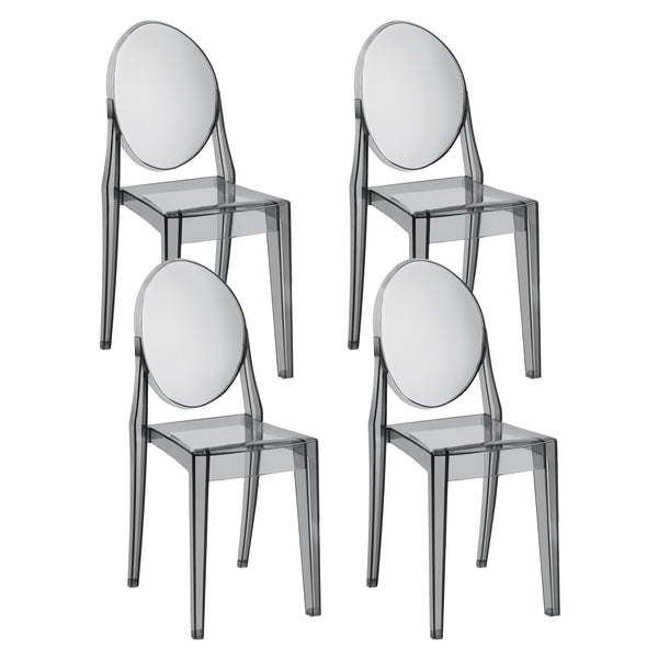 Esszimmerstuhl AURALIS 4er Set transparent/schwarz
