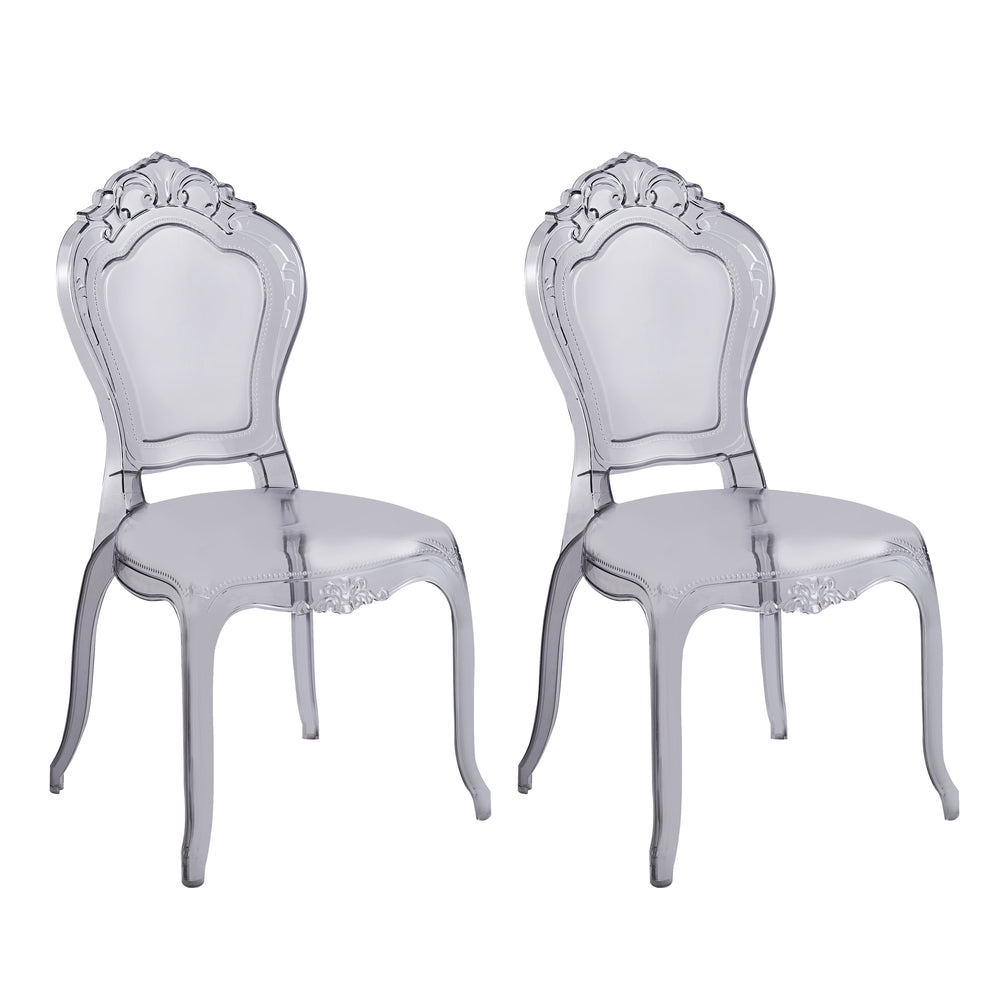 Esszimmerstuhl AVELINE 2er Set transparent/schwarz