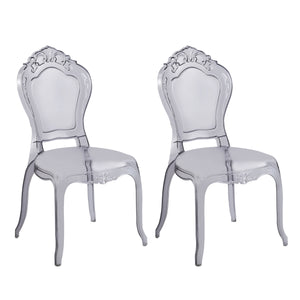 Esszimmerstuhl AVELINE 2er Set transparent/schwarz