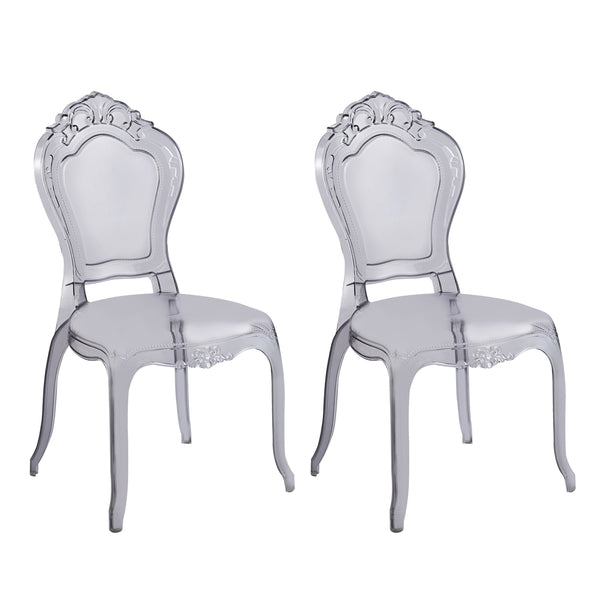 Esszimmerstuhl AVELINE 2er Set transparent/schwarz