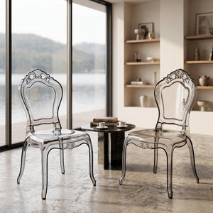 Esszimmerstuhl AVELINE 2er Set transparent/schwarz