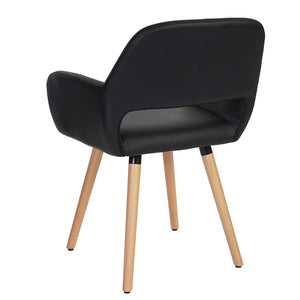Esszimmerstuhl Altena Retro II Kunstleder schwarz