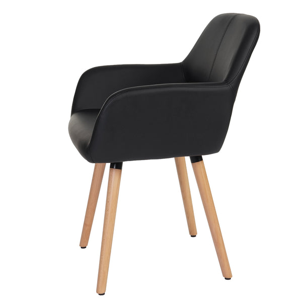 Esszimmerstuhl Altena Retro II Kunstleder schwarz
