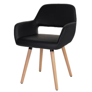 Esszimmerstuhl Altena Retro II Kunstleder schwarz