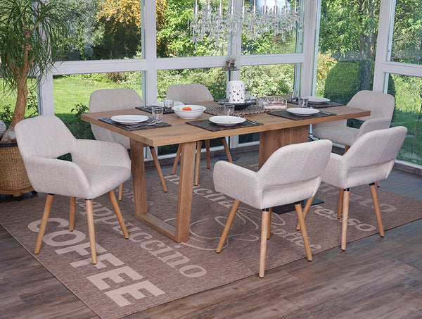 Esszimmerstuhl Altena Retro II Textil creme/grau