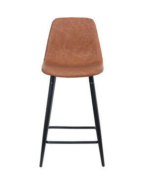 Tabourets de bar marron DAVY, lot de 2