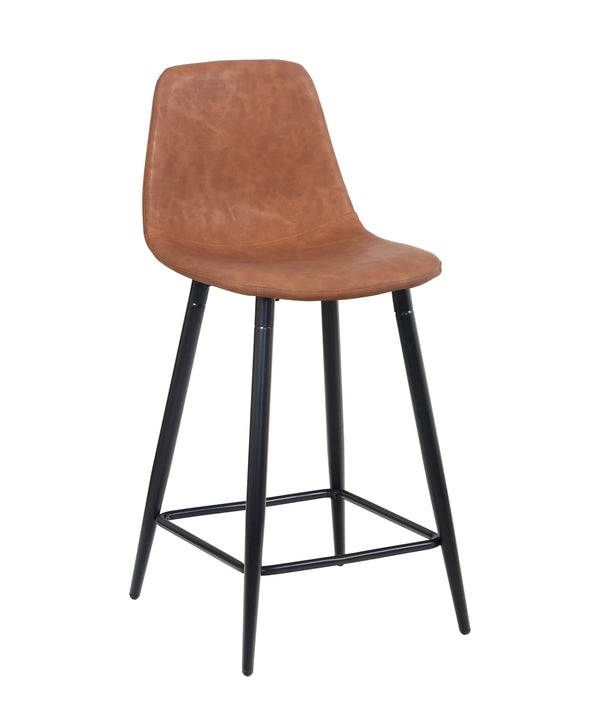 Tabourets de bar marron DAVY, lot de 2