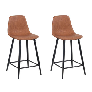 Tabourets de bar marron DAVY, lot de 2