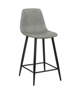 Tabourets de bar gris DAVY, lot de 2