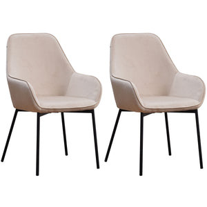Esszimmerstuhl Samt FRANKY beige 2er Set