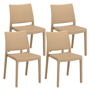Esszimmerstuhl Gartenstuhl LORA 4er Set beige