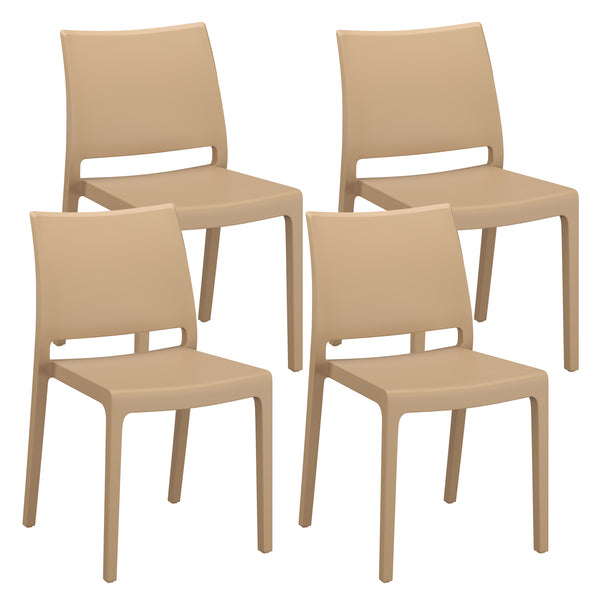 Esszimmerstuhl Gartenstuhl LORA 4er Set beige