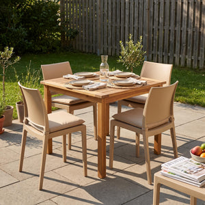 Esszimmerstuhl Gartenstuhl LORA 4er Set beige