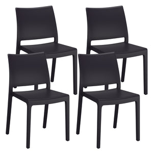 Esszimmerstuhl Gartenstuhl LORA 4er Set schwarz