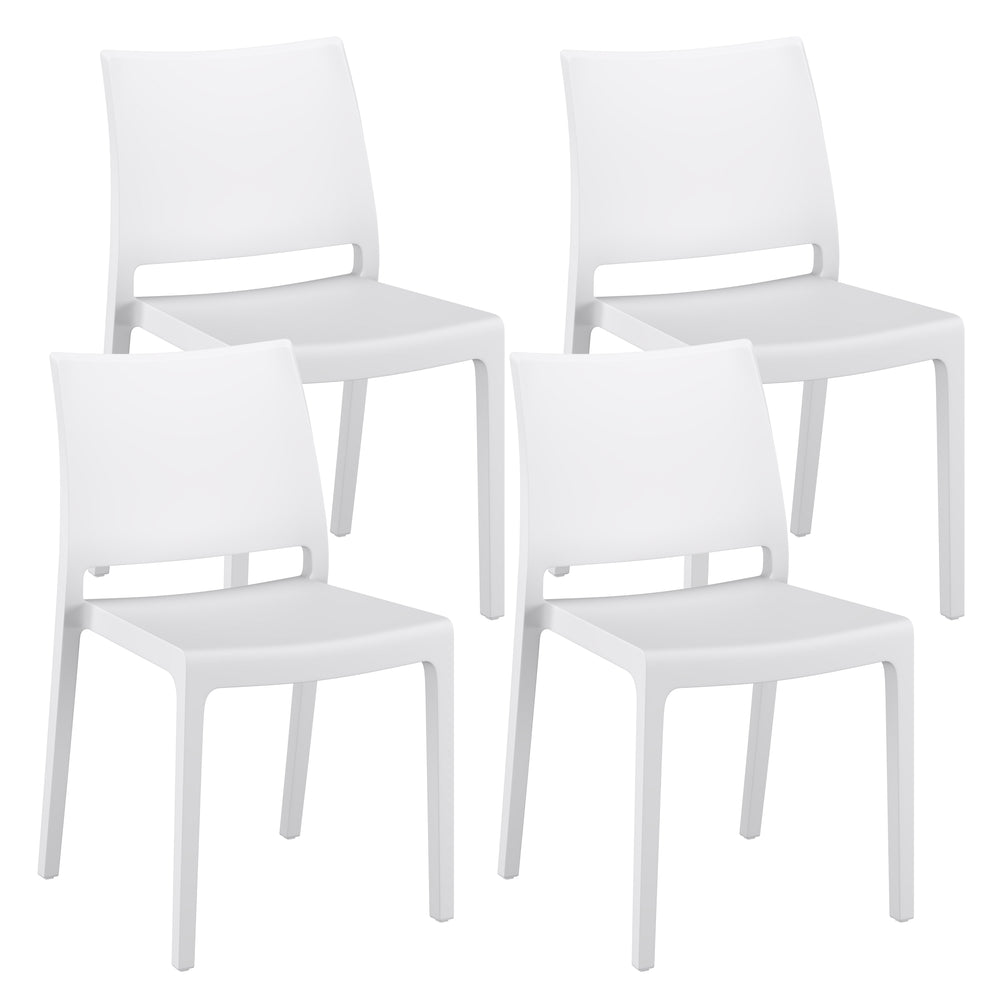 Esszimmerstuhl Gartenstuhl LORA 4er Set weiss
