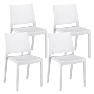 Esszimmerstuhl Gartenstuhl LORA 4er Set weiss
