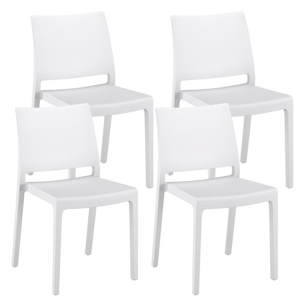 Esszimmerstuhl Gartenstuhl LORA 4er Set weiss