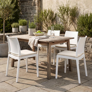 Esszimmerstuhl Gartenstuhl LORA 4er Set weiss