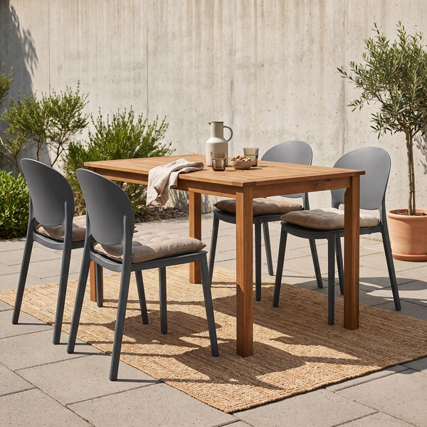 Esszimmerstuhl Gartenstuhl MORA 4er Set anthrazit