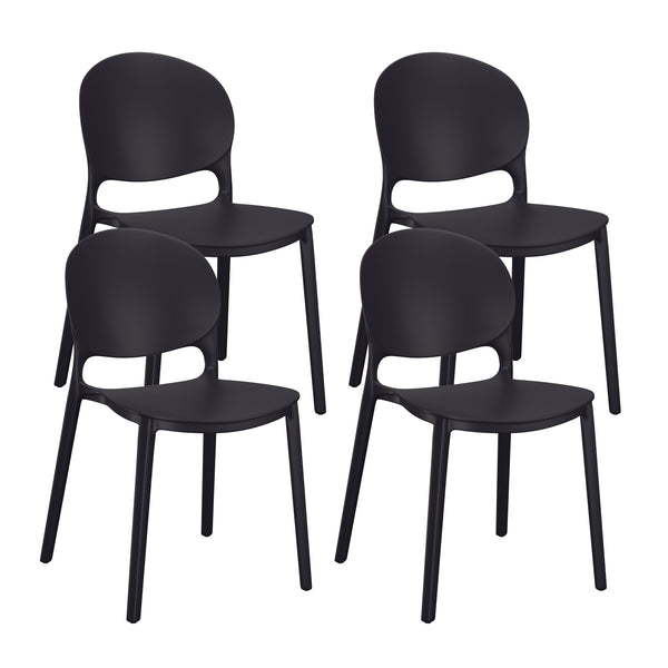 Esszimmerstuhl Gartenstuhl MORA 4er Set schwarz